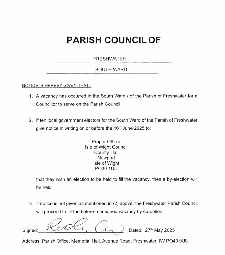 Co-option notice